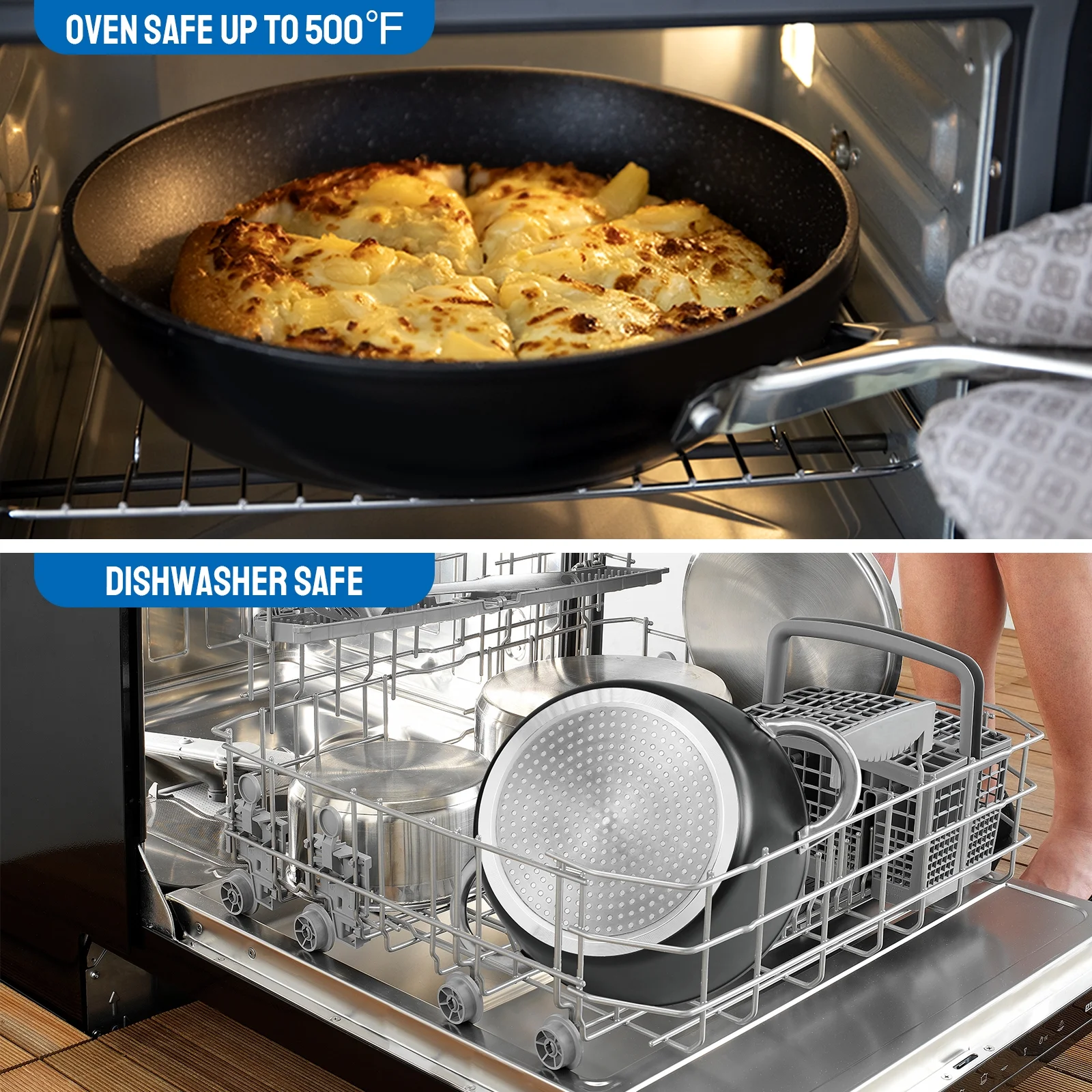 10 pcs Induction Cookware Pots and Pans Set, Compatible with All Stoves, Dishwasher Safe, Aluminum