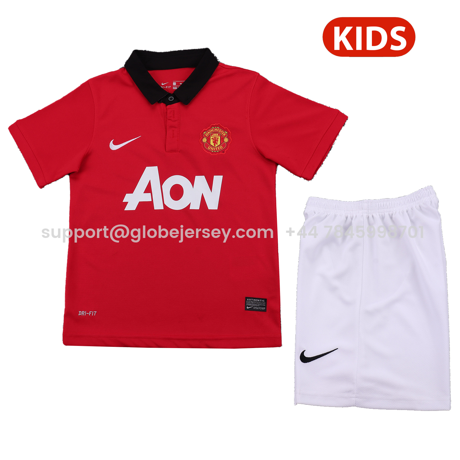 Retro Manchester United 2013-14 Home Kids Kit