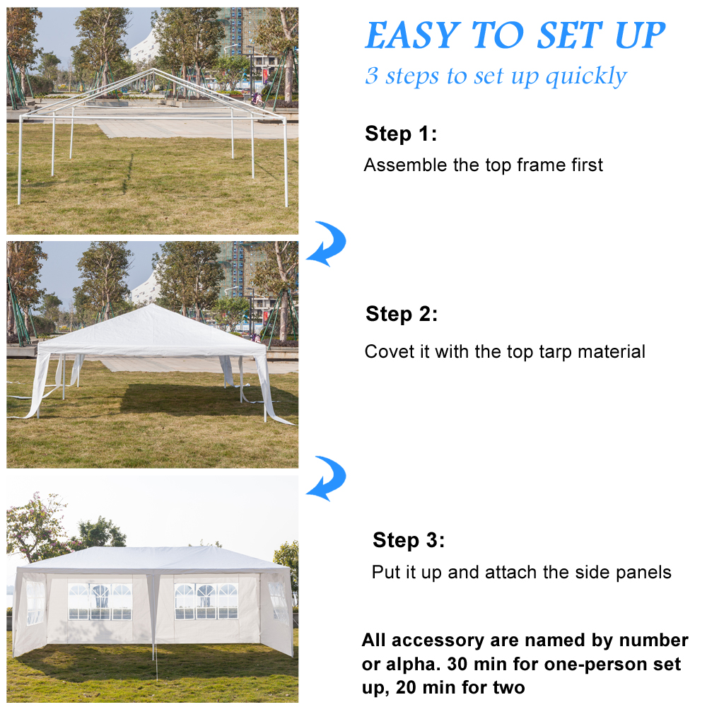Top Knobs 10'x20' Easy Set Up Canopy Tent with 6 Removable Sidewalls Panels,Folding Instant Wedding Party Outdoor Commercial Event Gazebo Pavilion, White