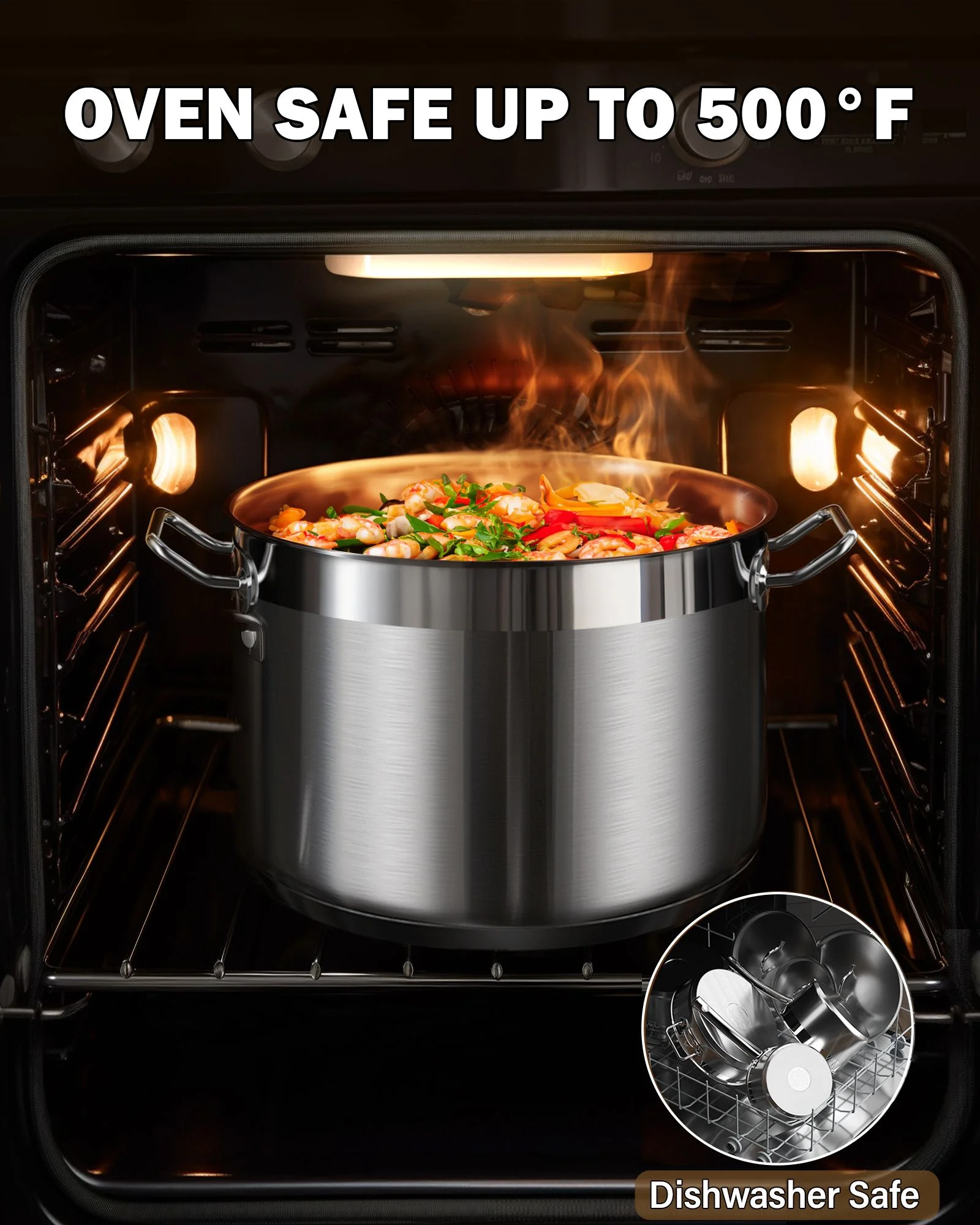 Cooks Standard Kitchen Cookware Sets Stainless Steel, Oven Safe Professional Pots and Pans Include Saucepan, Saut�� Pan, Stockpot with Lids, 8-Piece, Silver