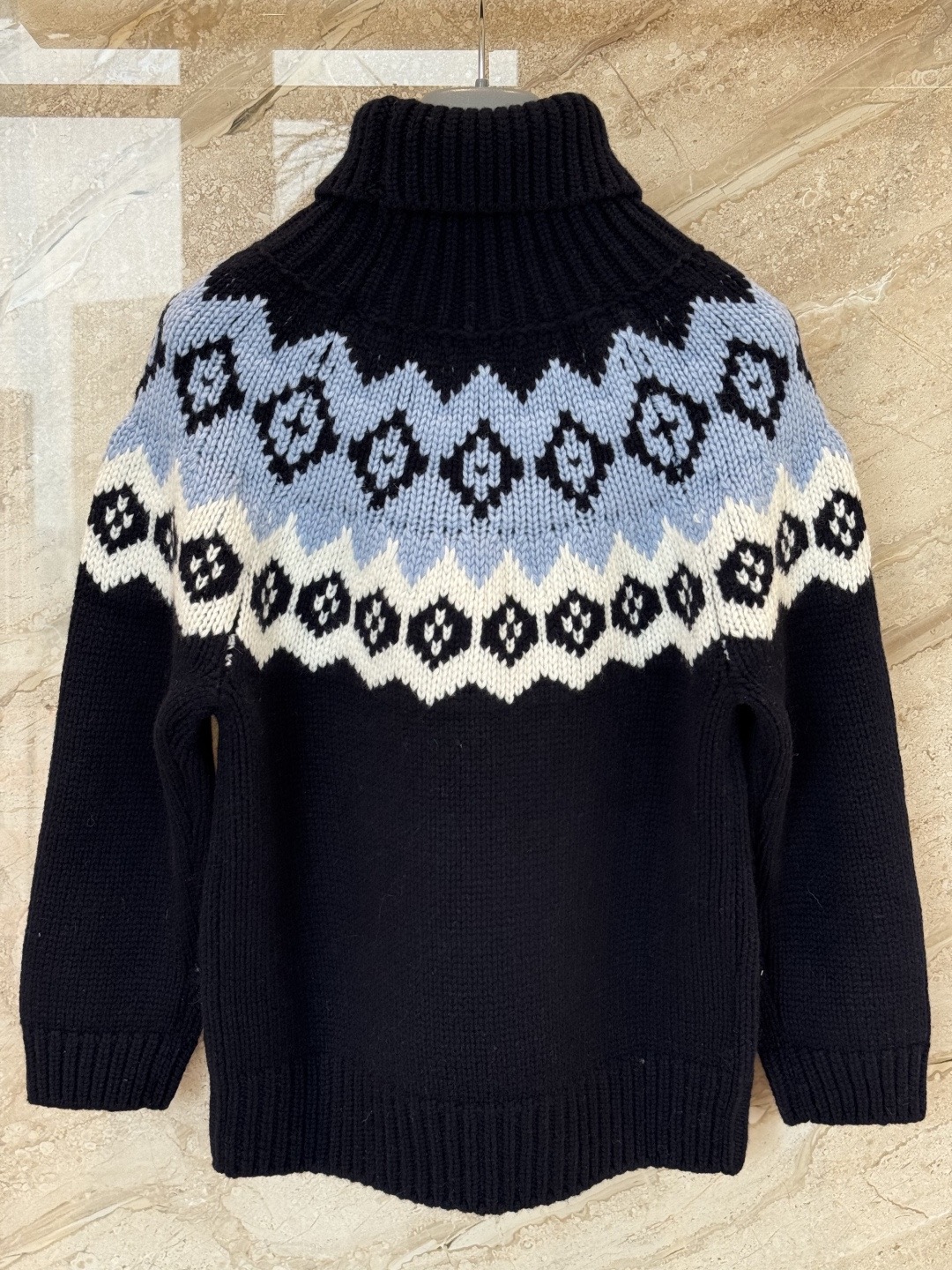 Classic Fair Isle Jacquard Turtleneck Sweater
