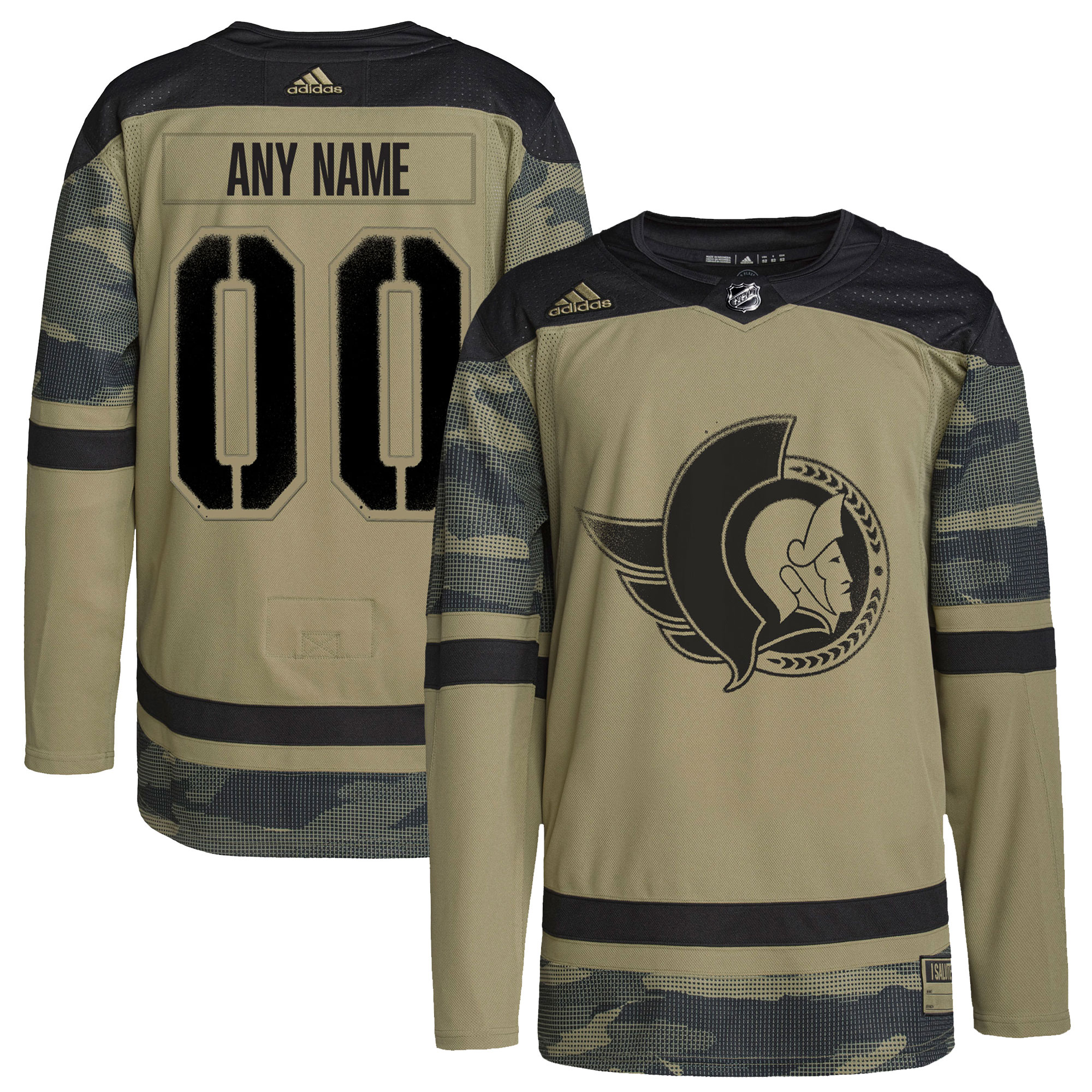 Ottawa Senators  Logo Military Appreciation Team  Custom Practice Jersey – Camo