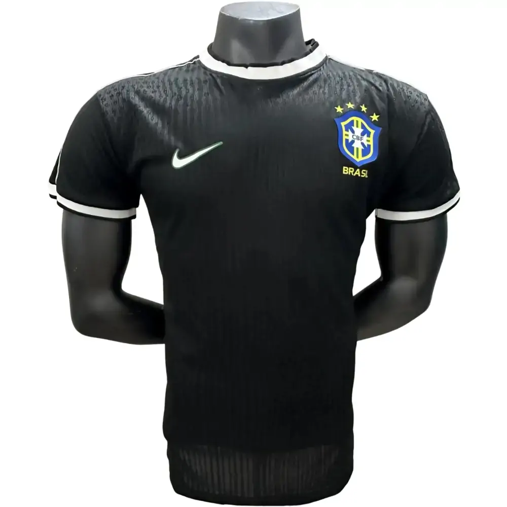 1998 Brazil Retro Black Jersey - Player Edition