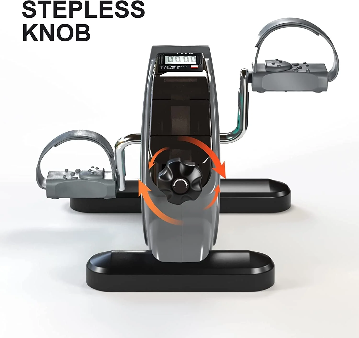 TECHMOO Under Desk Bike Pedal Exerciser, Heavy Metal Flywheel Mini Stationary Exercise Bike with LCD Digital Monitor Portable Foot Cycle for Home/Office/Workout Legs and Arms Training Peddler Machine
