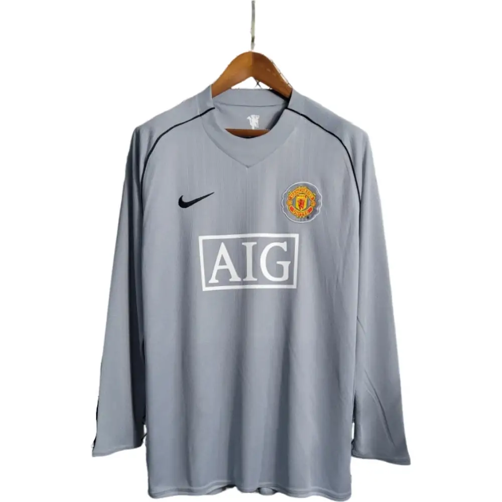 2007/2008 Manchester United Gray Retro Long Sleeve Jersey