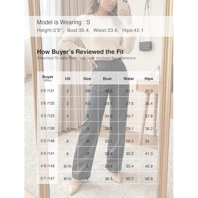 Leather Pants High Waist Coated PU Button Straight