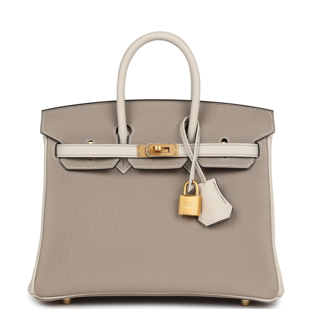 Special Order (HSS) Birkin 25 Gris Asphalte and Craie Togo Brushed Gold Hardware