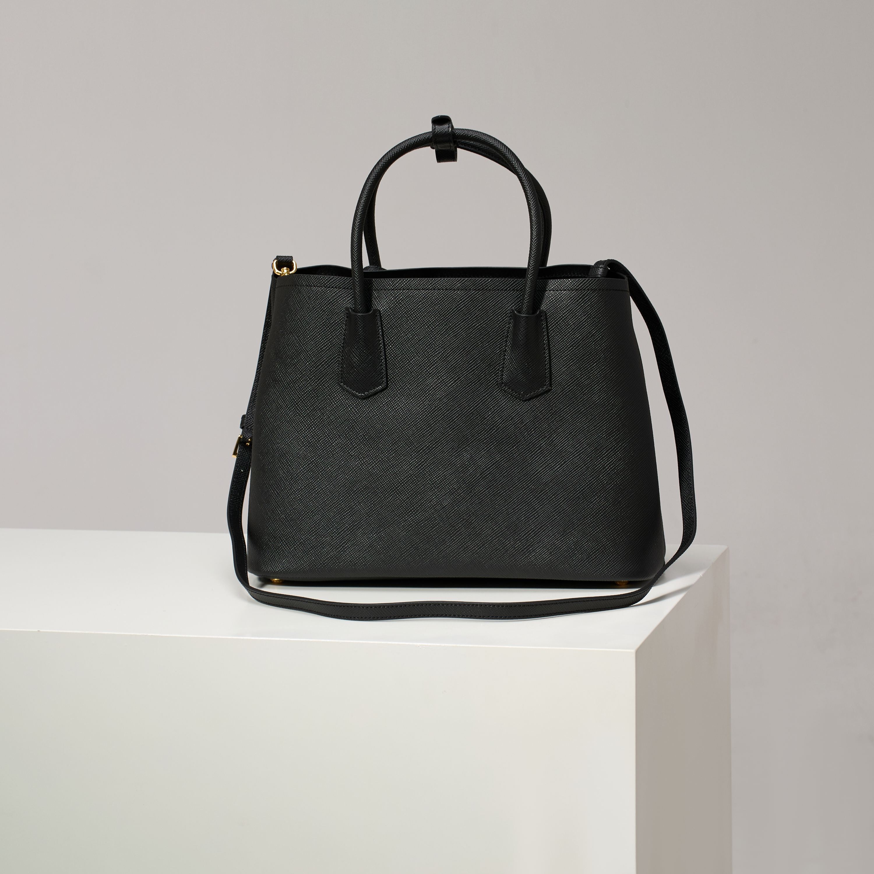 Prada Saffiano LeatherDouble Handle Medium Tote Bag