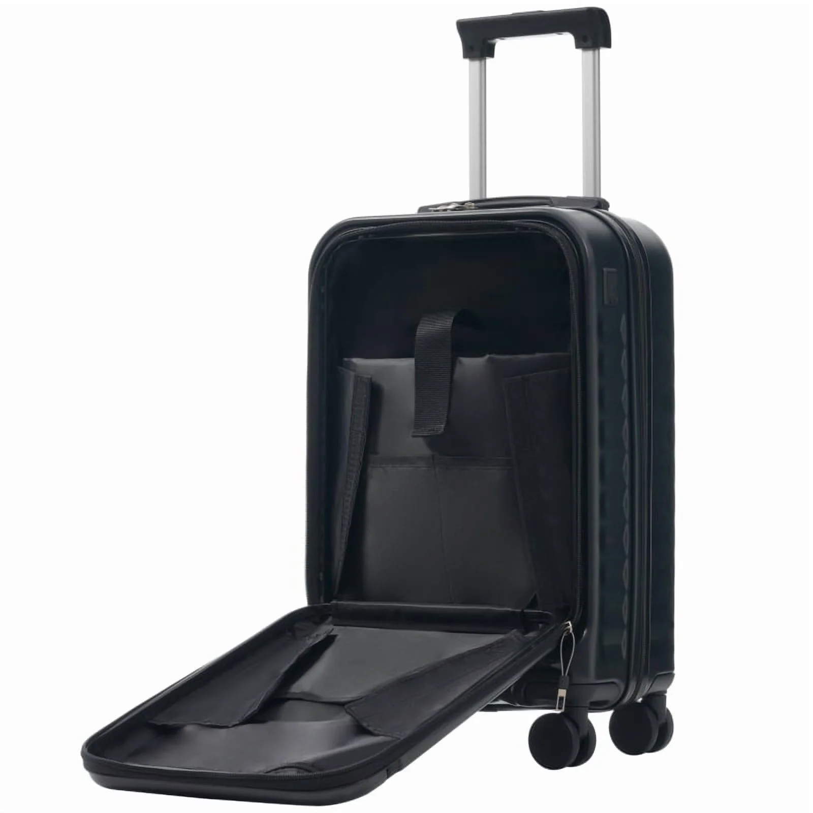 Front Opening Luggage Set 3 Piece, Hardside Carry on Suitcase with USB Port, Expandable Luggage with Handle Bag Spinner Wheels TSA Lock