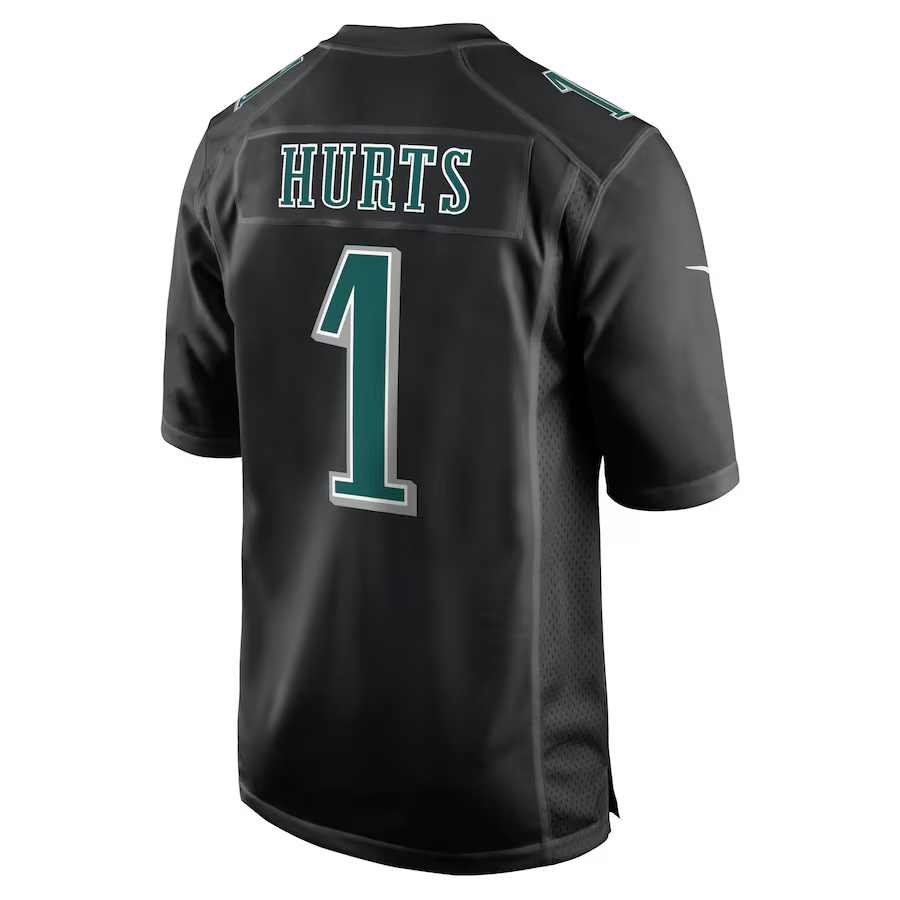 Men's Philadelphia Eagles Jalen Hurts Nike Carbon Black Super Bowl LIX Fashion Game Player Jersey