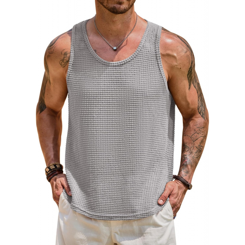 Men's Hollow Out Tank Top Vacation Summer See
