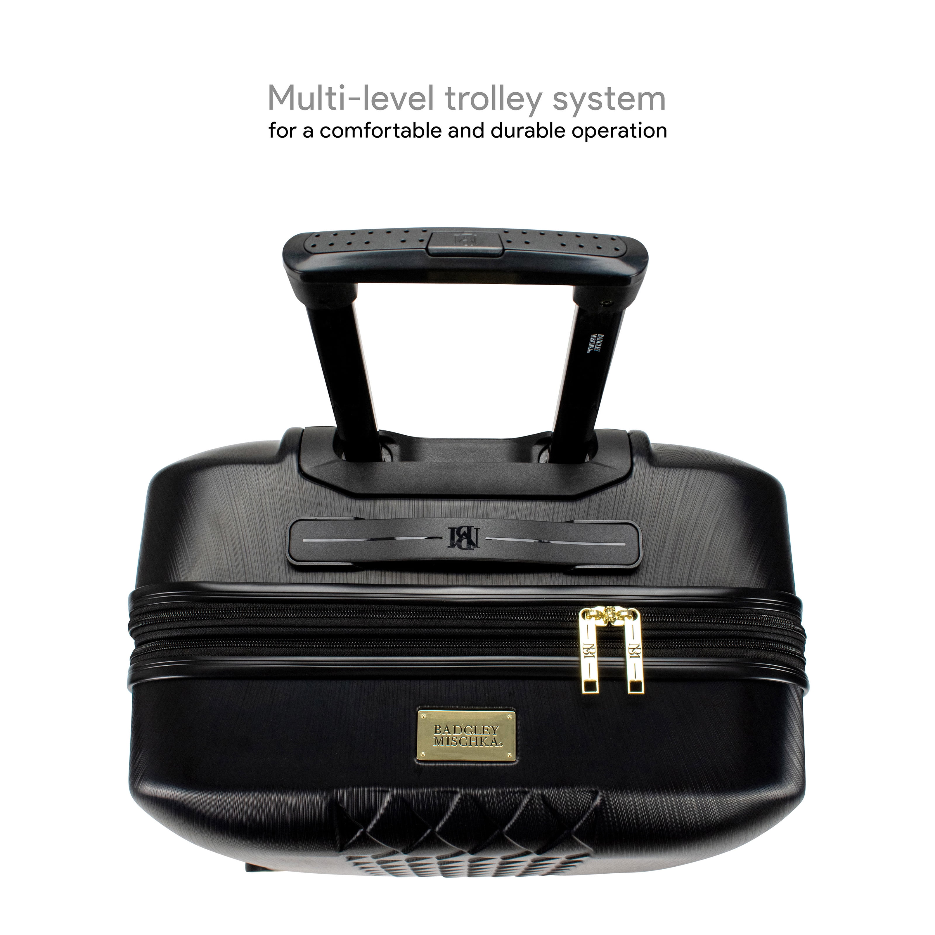 BADGLEY MISCHKA Diamond 3 Piece Expandable Luggage Set (Black)