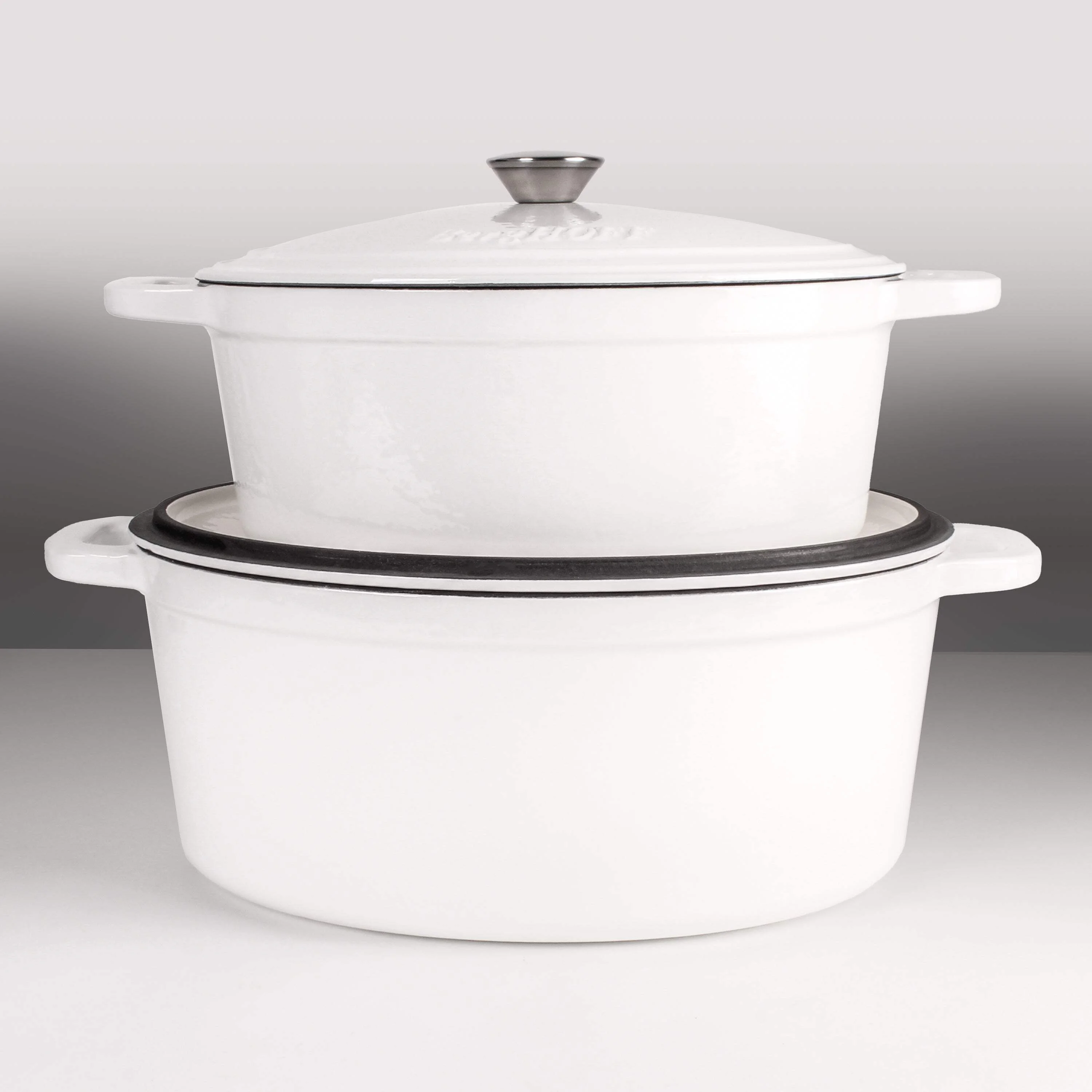 BergHOFF Neo 5qt Cast Iron Oval Covered Dutch Oven, White