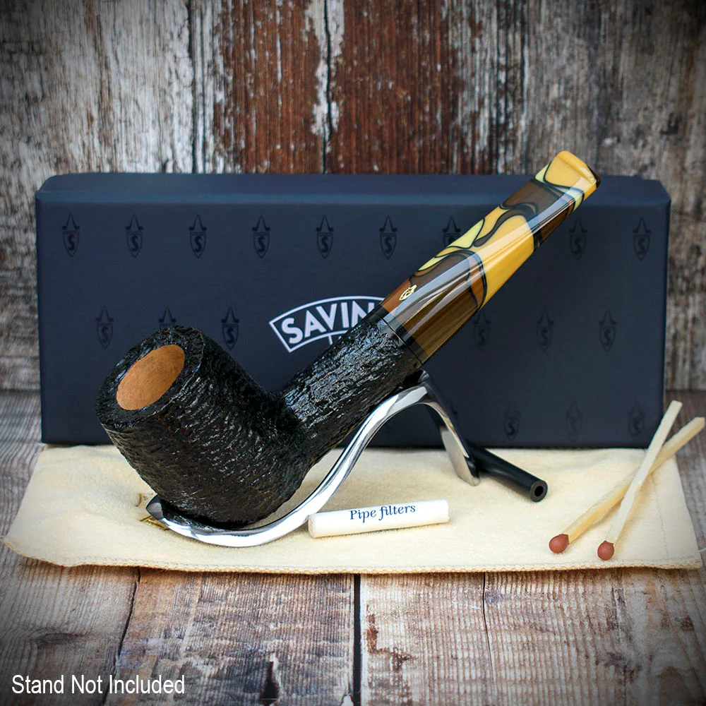Savinelli Paloma Rustic Black 101 - 6mm Briar Pipe