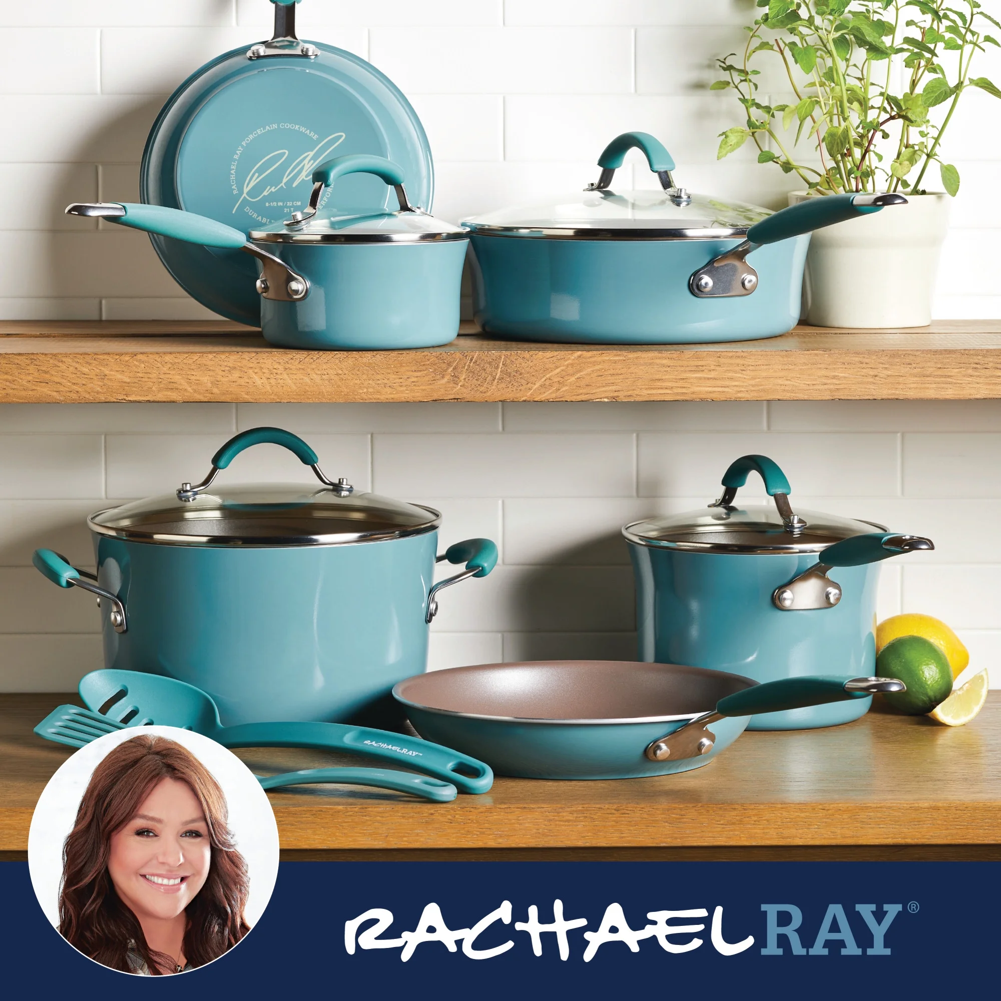 Rachael Ray 12-Piece Cucina Nonstick Pots and Pans Set, Cookware, Set Cranberry