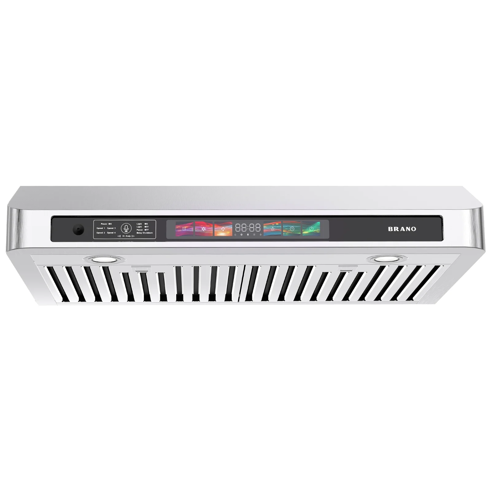 Brano 30 Inch 900 CFM Ducted Under Cabinet Range Hood in Stainless Steel with Voice, Gesture, and Touch Control