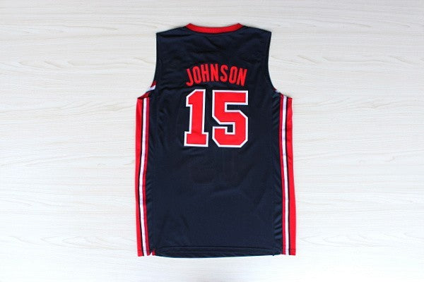 1:1 double-layer solid embroidery player version of Mengyi Replica #15 Johnson Blue Jersey Suit(复制)