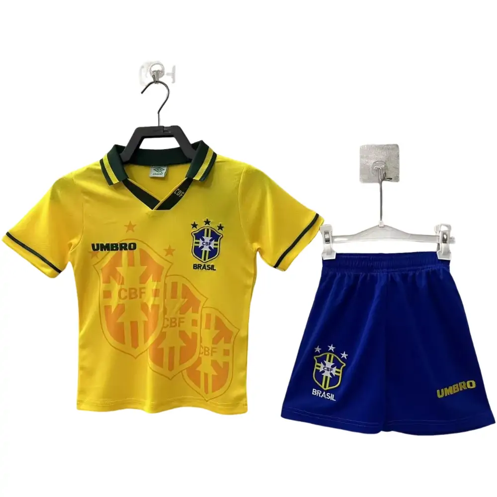 1994 Retro Brazil Home Kids Jersey - Fans Edition