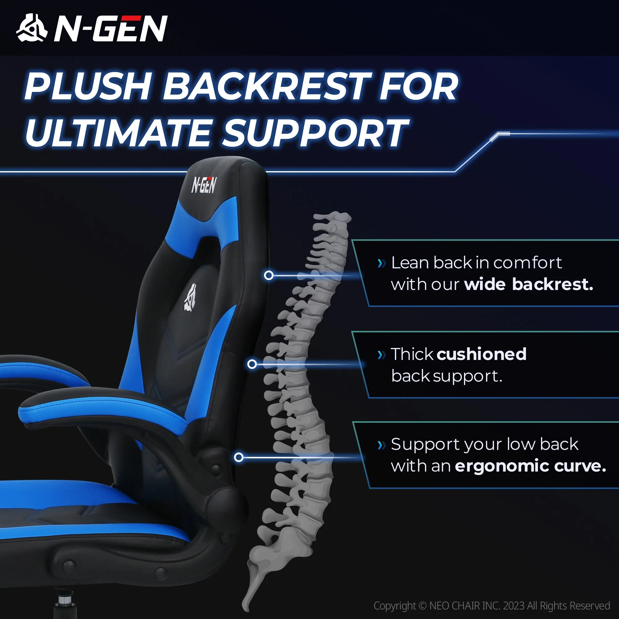 N-GEN Red Gaming Chair, Flip-up Armrest Computer Chair Ergonomic Office Chair PU Leather Desk Chair Executive Adjustable Swivel Task Chair