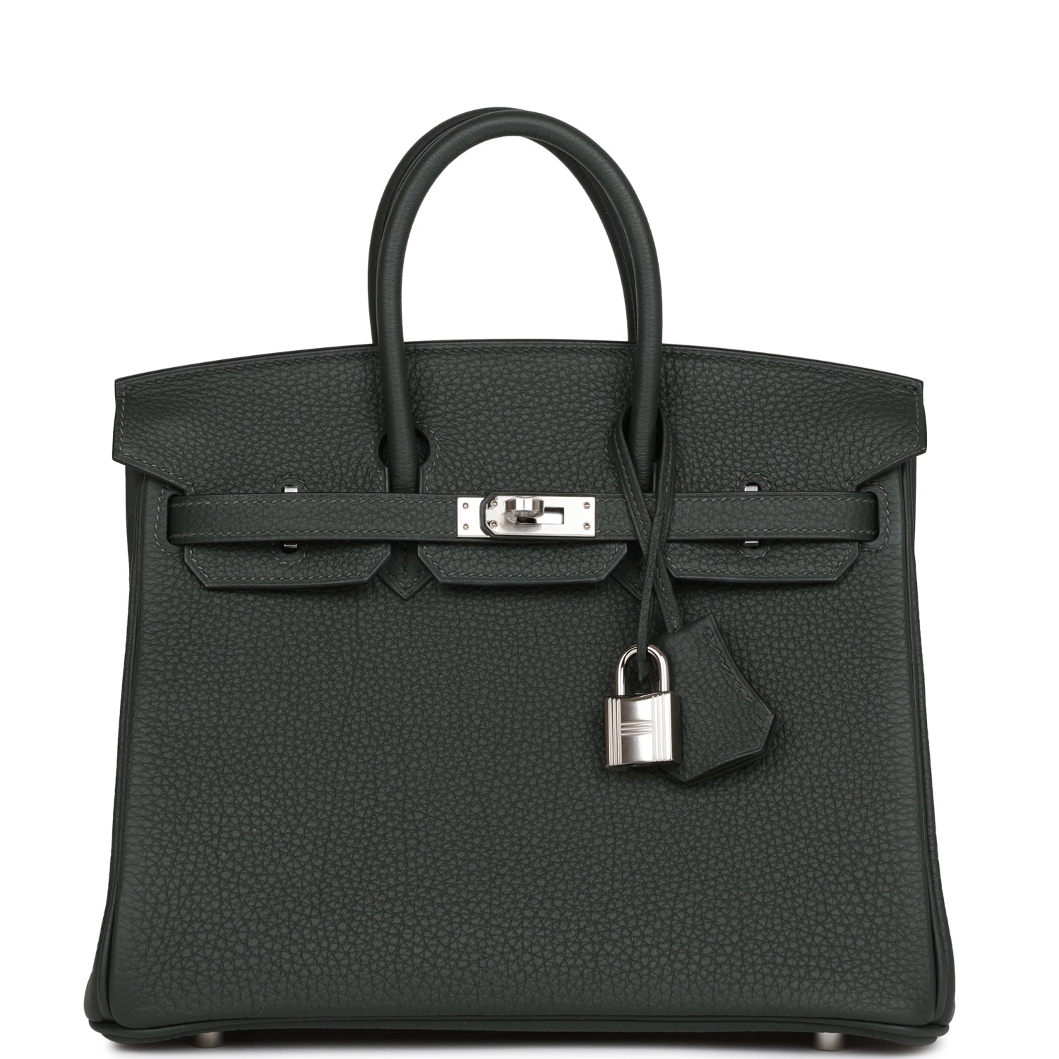 Birkin 25 Vert Fonce Togo Palladium Hardware