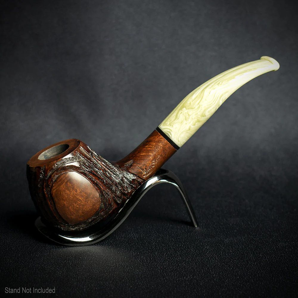 Jean Claude 9mm Filter Dark Rustic Briar Smoking Pipe - Shape 56