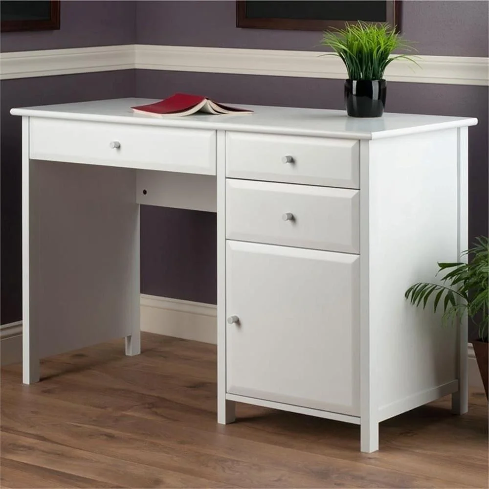 Pemberly Row Transitional Composite Wood Office Writing Desk in Black