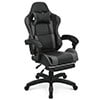 Magshion Rolling Gaming Chair, Adjustable Faux Leather Computer Seat with Lumbar Support for Adults Teens Desk Chair, White
