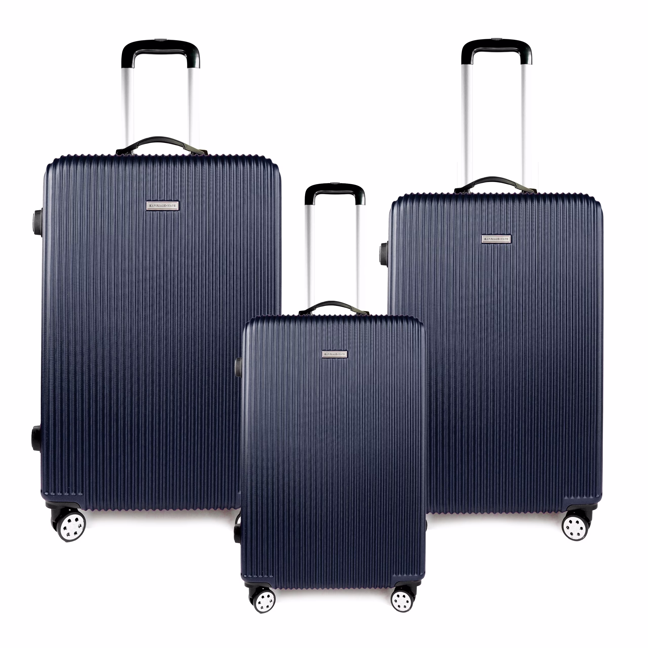 K-Cliffs 3pcs Luggage Set Lightweight Expandable Hard sided ABS Spinner Travel Suitcase  Black