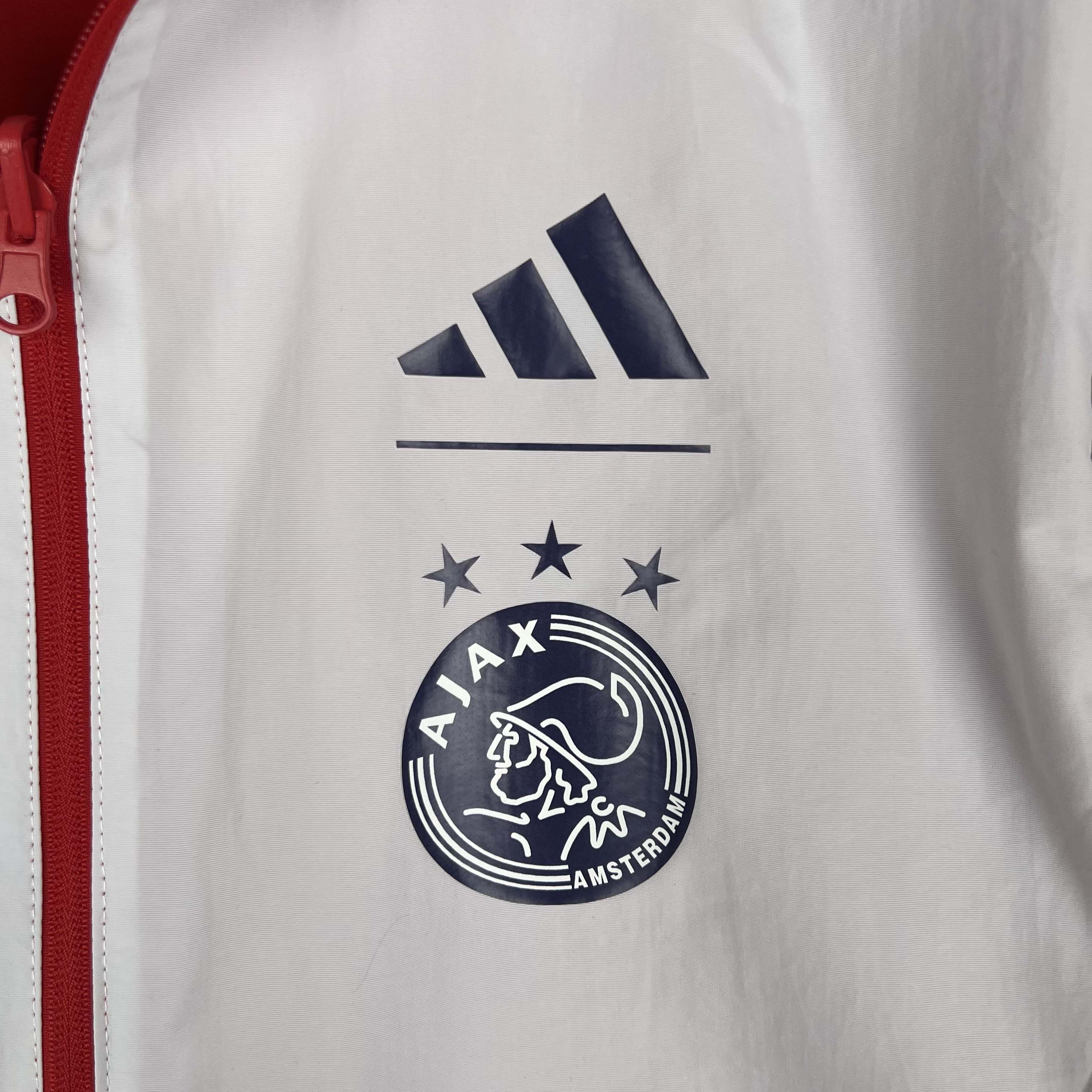 2023/2024 Ajax Reversible Windbreaker(Red-White)Soccer Jersey 1:1 Thai Quality