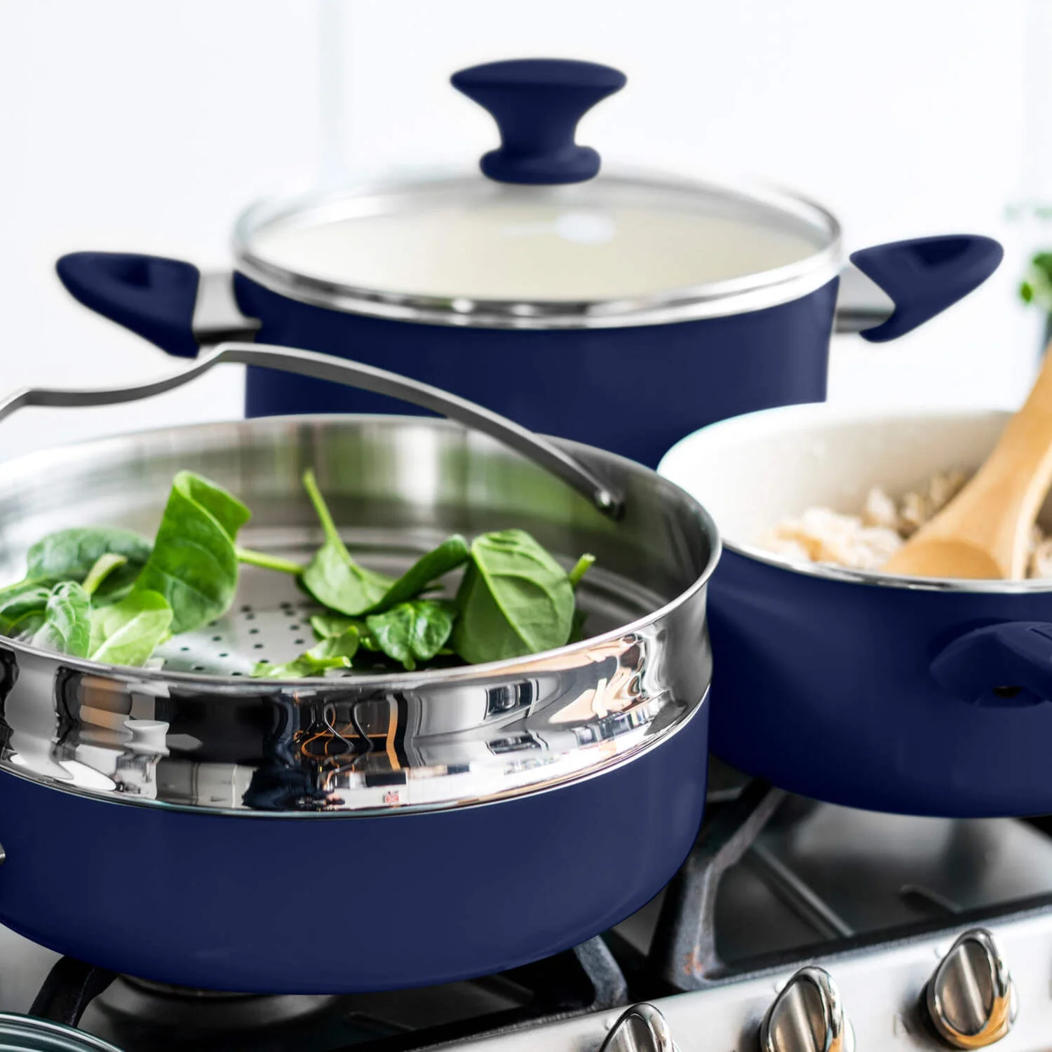 GreenPan Rio Ceramic Nonstick 16-Piece Cookware Set - Black
