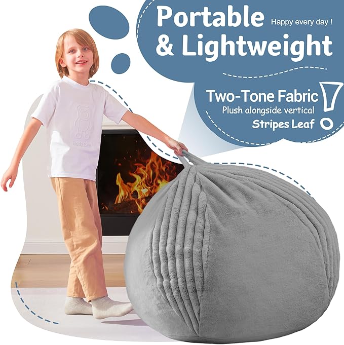 BUBBLEBEAN 2FT Bean Bag Chairs Teardrop Beanbag Chair