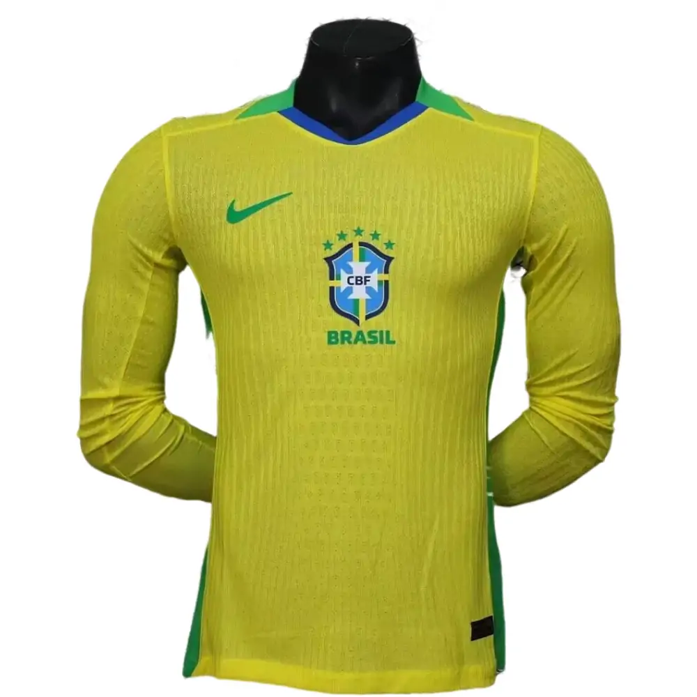 2025-26-Brazil Home Long Sleeve-Player Edition