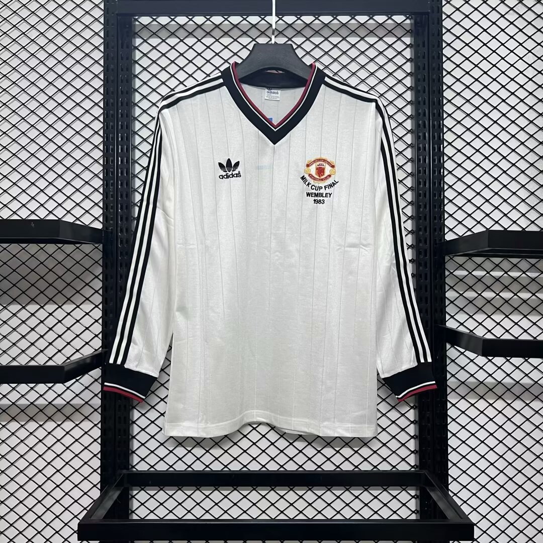 Retro Manchester United 82-84 Away Long Sleeve Jersey League Cup Final