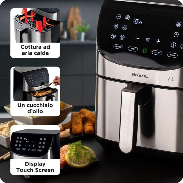 ARIETE - Friggitrice ad aria 4628-acciaio inossidabile