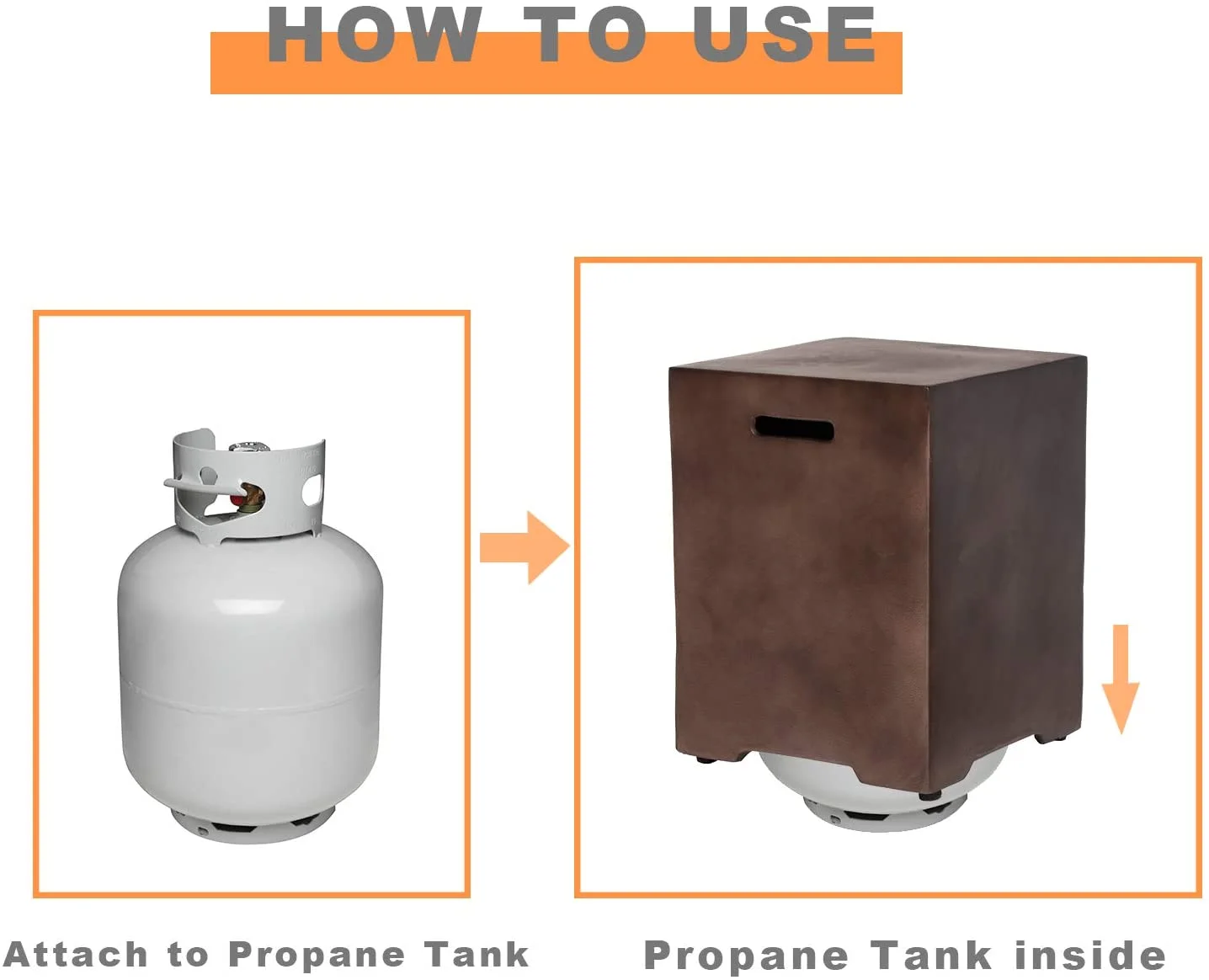 COSIEST 2-Piece Outdoor Rectangle Terrazzo White Propane Fire Table Set with Tank Cover Table
