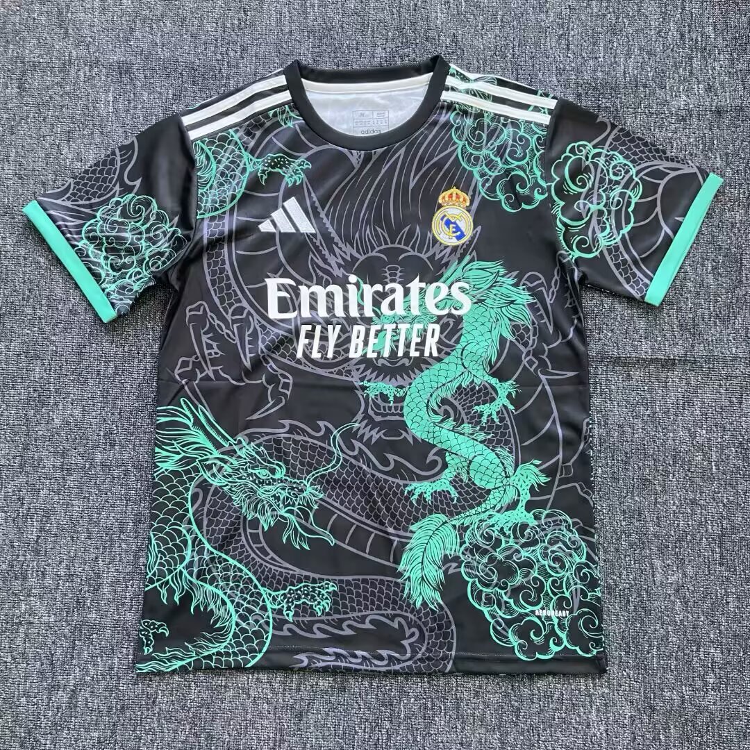 2025/2026 Real Madrid Training Black Green Football Shirt 1:1 Thai Quality