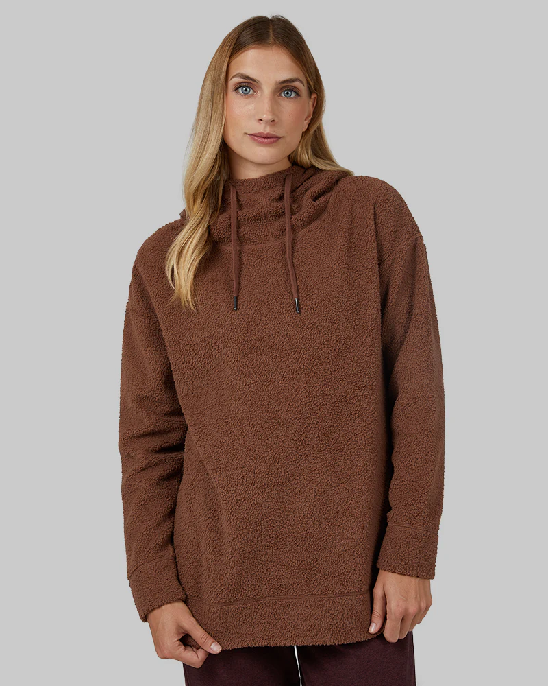 WOMEN'S SHORTHAIR SHERPA PULLOVER HOODIE