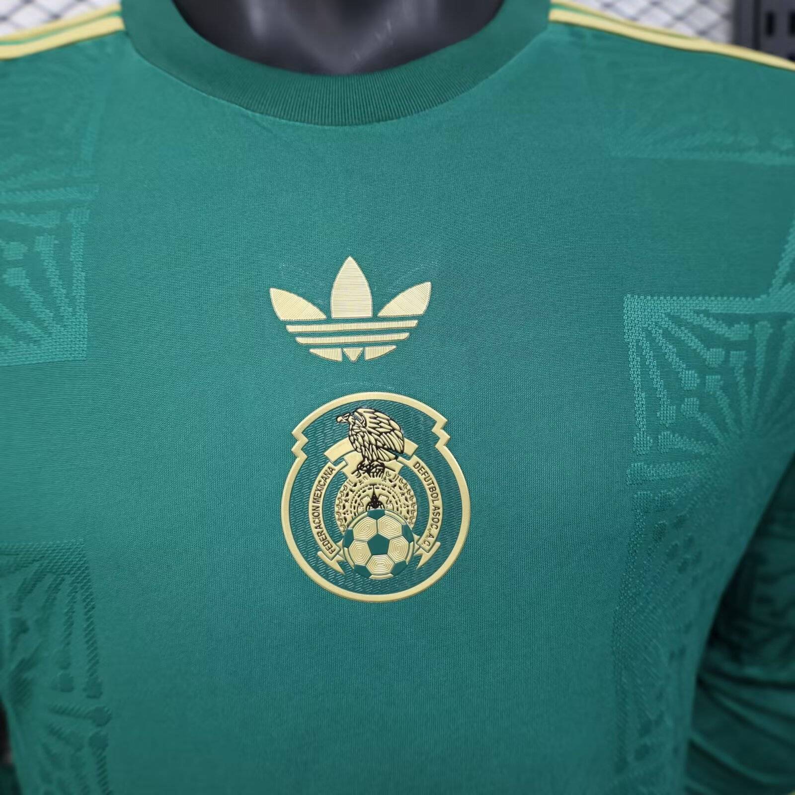 2025 Long Sleeve Player Version Mexico Special Edition Gold Cup Green Football Shirt 1:1 Thai Quality