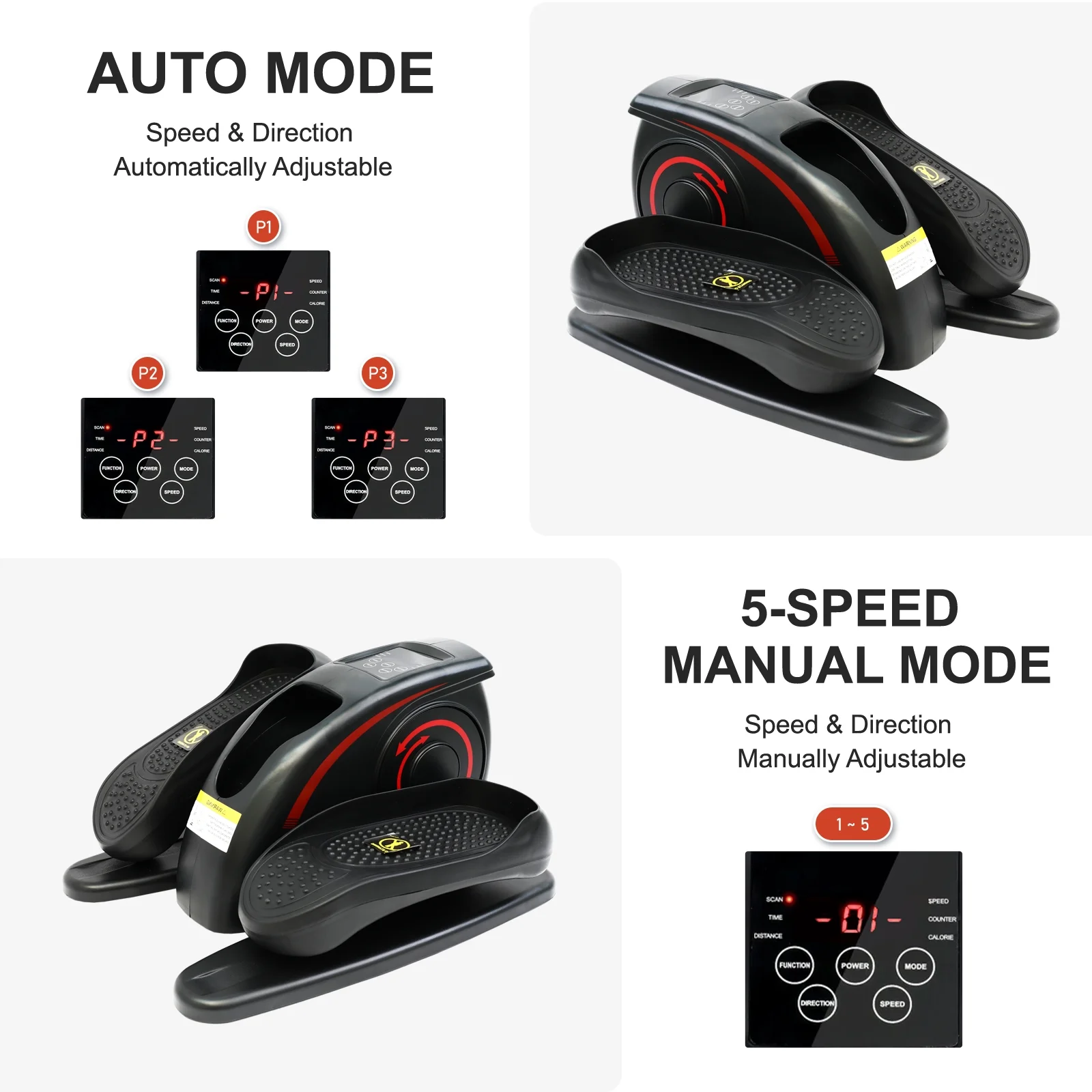 Baokaler Under Desk Elliptical Exercise Machine, Electric Elipsefit Leg Exerciser while Sitting for Seniors,12 Adjustable Speeds with Remote Control