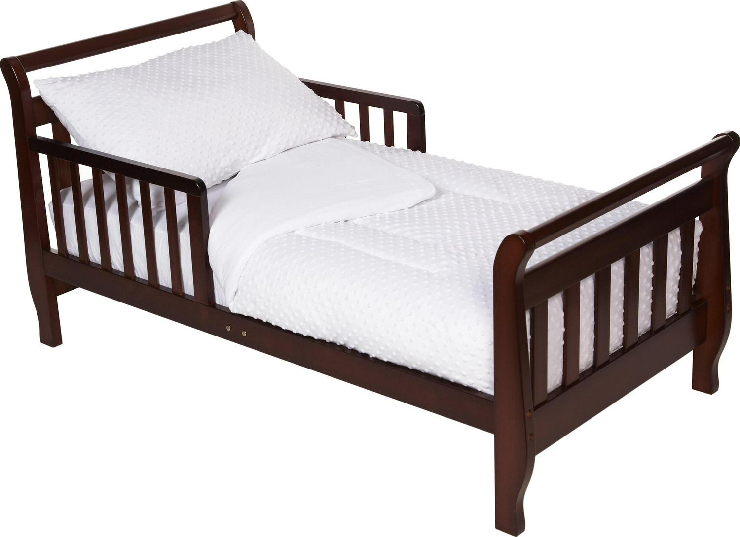 American Baby Company Heavenly Soft Minky Dot Chenille Toddler Bedding Set. White. 4 Piece. for Boys and Girls