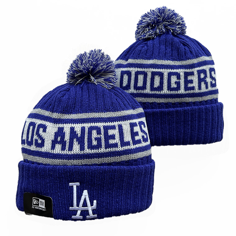 Los Angeles Dodgers Blue Cuffed Knit Hat with Pom