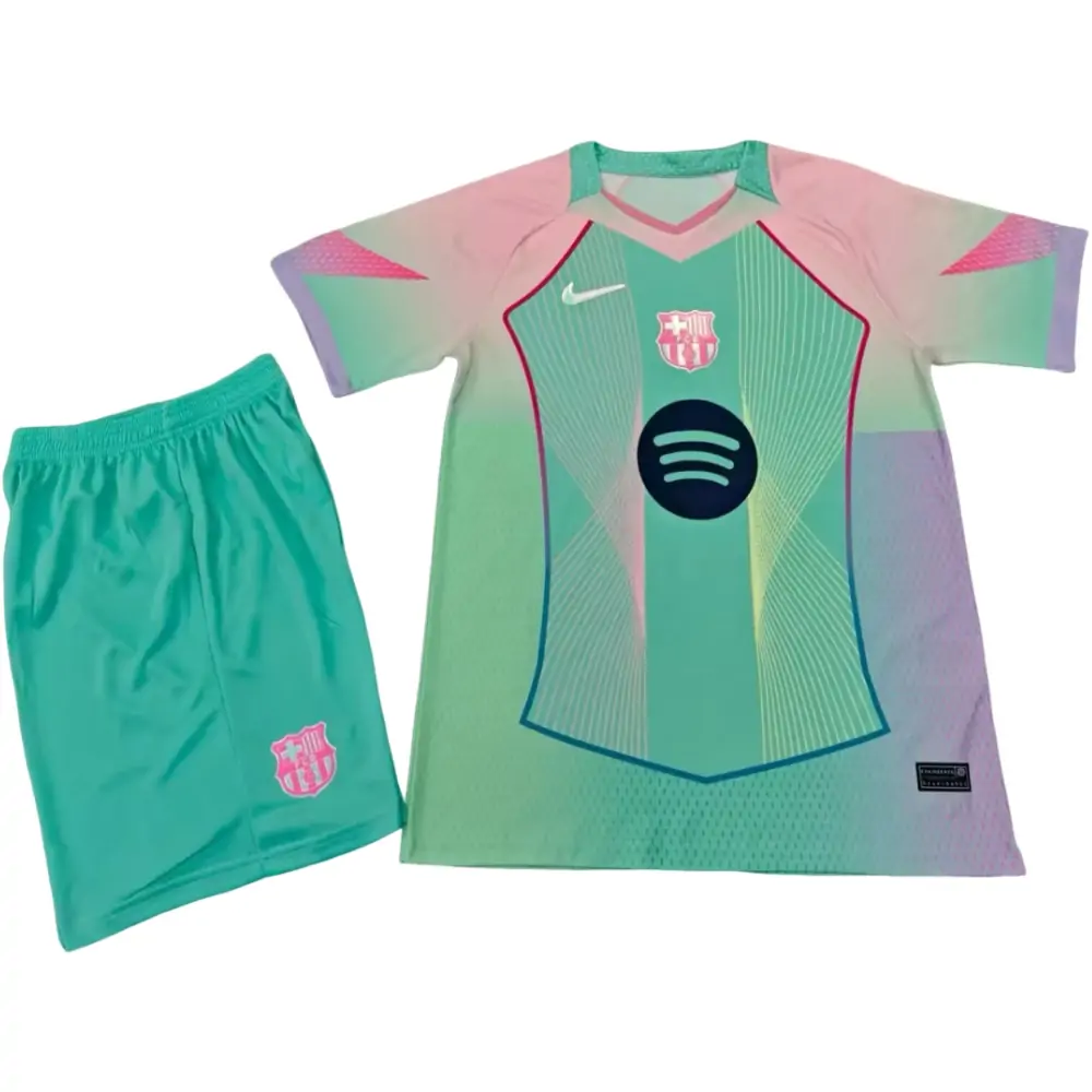 2025-26 Barcelona Special Edition Green Jersey - Adult Set Fans Edition