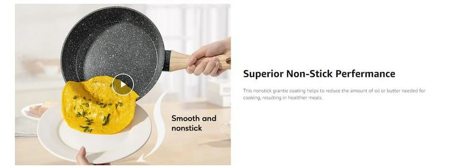 12pcs Pots and Pans Set Non Stick Kitchen Cookware Sets Induction Cookware Nonstick Granite Cooking Set with Frying Pans, Saucepans, Steamer