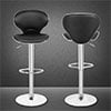 Magshion Velvet Adjustable Counter Height Bar Stools Set of 2, Swivel Kitchen Counter Island Dining Chairs with Curved Back, Pink