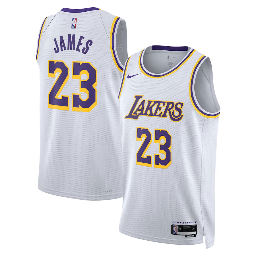 Unisex Los Angeles Lakers LeBron James  White Swingman Jersey - White