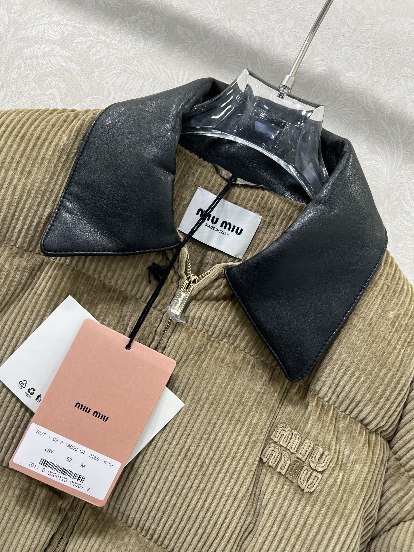 25 new corduroy lambskin collar bread down jacket