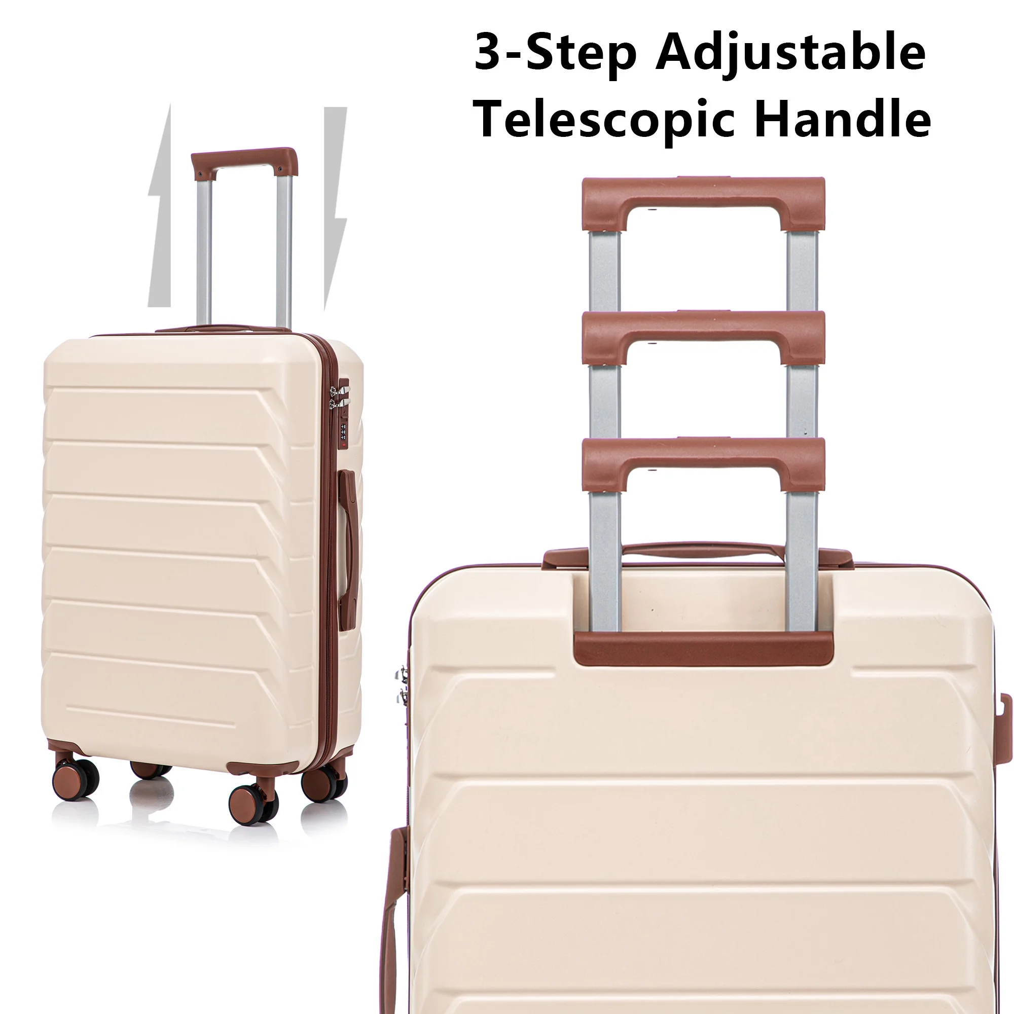 Luggage Sets 3 Piece(20/24/28), Expandable Carry On Suitcase with ABS Spinner Wheel TSA Lock