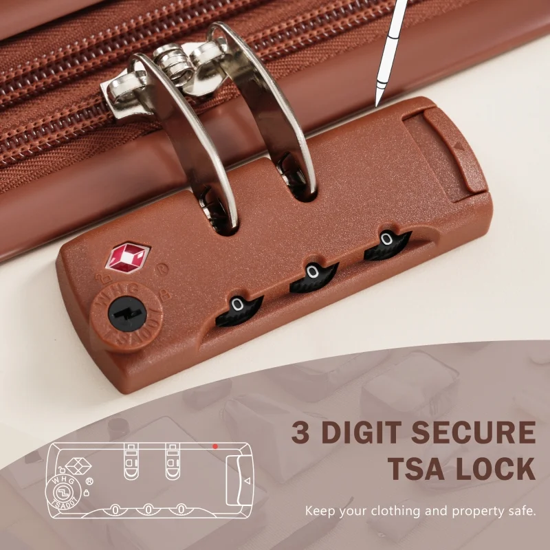Front Opening Luggage Set 3 Piece, Hardside Carry on Suitcase with USB Port, Expandable Luggage with Handle Bag Spinner Wheels TSA Lock