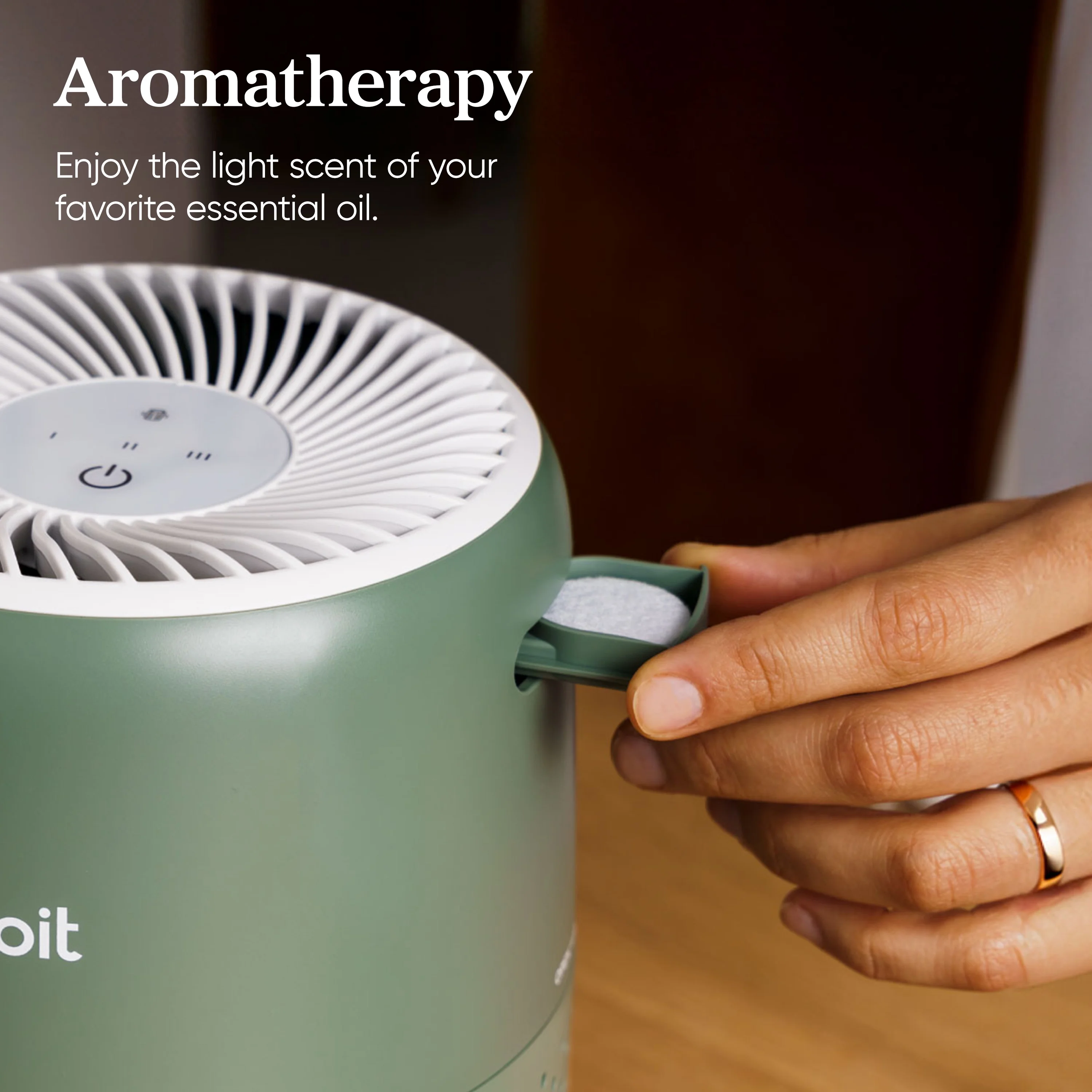 (3 pack) Levoit Desktop Air Purifier with Aroma for Bedroom & Office (255 Sq. ft), Core Mini-P, Green