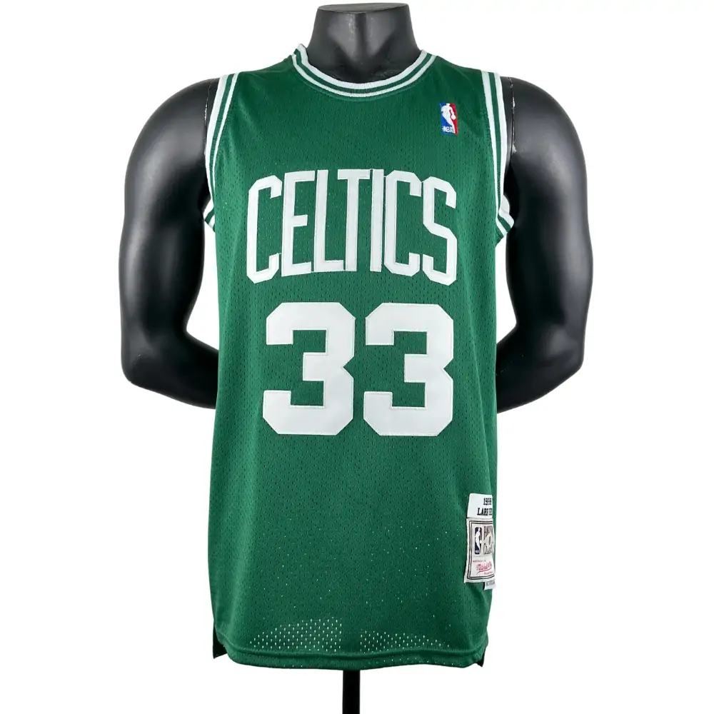 Embroidered MN Retro Jersey Celtics 85/86 Season Green No. 33 Bird